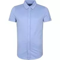 Suitable - Prestige Earl Short Sleeve Overhemd Lichtblauw - M - Heren - Modern-fit