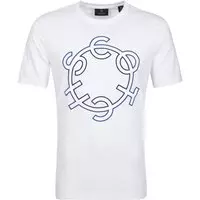 Scotch and Soda - T-Shirt Logo Wit - M - Modern-fit