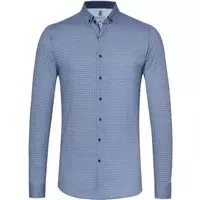 Desoto - Overhemd Strijkvrij Kettingen Blauw - S - Heren - Slim-fit