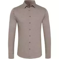 Desoto - Overhemd Strijkvrij Modern Kent Lichtbruin - XS - Heren - Slim-fit