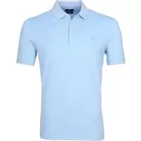 Suitable - Melange Poloshirt Lichtblauw - XXL - Slim-fit
