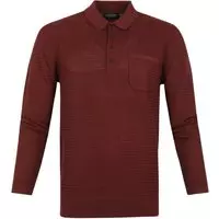 Scotch and Soda - Long Sleeve Polo Bordeaux - S - Slim-fit