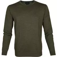 Profuomo - Pullover Wol Groen - S - Regular-fit