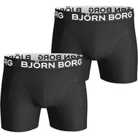 Bjorn Borg - Boxers Solid Black 2 Pack - S - Body-fit