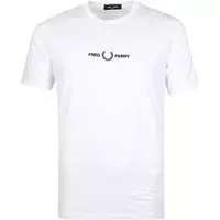 Fred Perry - T-Shirt Wit M8621 - L - Modern-fit