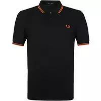 Fred Perry Fred Perry Twin Tipped Poloshirt - Mannen - zwart - oranje (roest)