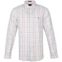 Gant - Overhemd Ruit Wit - L - Heren - Regular-fit