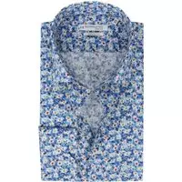 Giordano - Overhemd Maggiore Bloemen Donkerblauw - 40 - Heren - Modern-fit