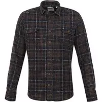 Giordano - Overhemd Wol Ruit Bruin - M - Regular-fit