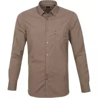 Hugo Boss - Overhemd Magneton Khaki - M - Heren - Slim-fit