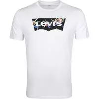 Levi's - T-shirt Bloemen Logo Wit - XS - Modern-fit