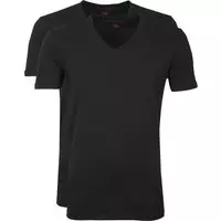 Levi's - T-Shirt V-Hals Zwart 2-Pack - S - Slim-fit