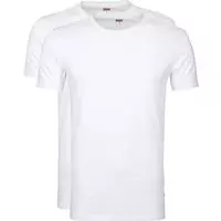 Levi's - T-shirt Ronde Hals Wit 2Pack - M - Slim-fit