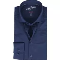 Pure - Functional Overhemd Donkerblauw - Maat 38 - Slim-fit