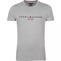 Tommy Hilfiger - Logo T-shirt Grijs - XS - Modern-fit
