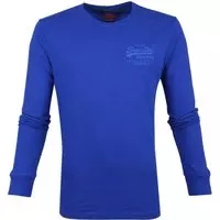 Superdry - Longsleeve Cotton Cobalt - 3XL - Modern-fit