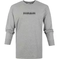 Napapijri - S-Box Longsleeve T-shirt Grijs - S - Comfort-fit