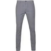 Alberto - Rob Chino Ruit Blauw - Slim-fit - Chino Heren maat W 31 - L 34