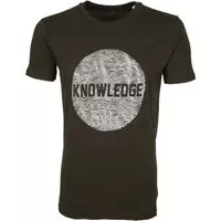 KnowledgeCotton Apparel - T-shirt Alder Donkergroen - M - Modern-fit