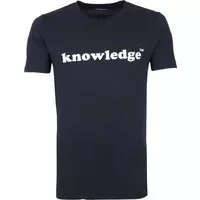 KnowledgeCotton Apparel - T-shirt Navy - M - Modern-fit