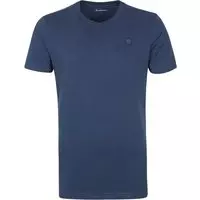 KnowledgeCotton Apparel - T-shirt Alder Denim Blauw - XL - Modern-fit