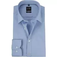 OLYMP - Overhemd Level 5 Twill Blauw - 37 - Heren - Slim-fit