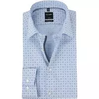 OLYMP - Luxor MF Overhemd Lichtblauw Dessin - 39 - Heren - Modern-fit