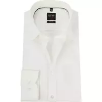 OLYMP Level 5 body fit overhemd - off white twill - Strijkvriendelijk - Boordmaat: 37