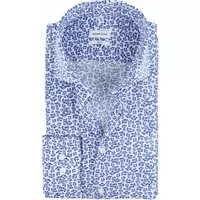 Seidensticker - Overhemd Bloemen Blauw - 38 - Heren - Slim-fit