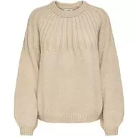 Jacqueline de Yong Trui Jdymaiken L/s Pullover Knt 15230553 Beige/melange Dames Maat - XS