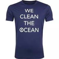Save the Duck - T-shirt Navy Stretch Tekst - L - Slim-fit