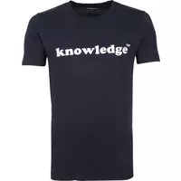 KnowledgeCotton Apparel - T-shirt Navy - L - Modern-fit
