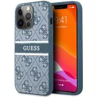 Guess 4G Stripe Logo Backcase hoesje iPhone 13 Pro Max Blauw