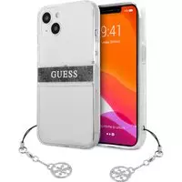 Guess Charms Transparant Backcase iPhone 13 hoesje Grijs