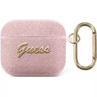 Guess Saffiano Logo AirPods 3 Case - Pink