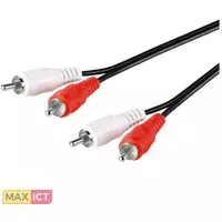 MicroConnect Microconnect 2xRCA - 2xRCA (3m). Aansluiting 1 type: Mannelijk, Aansluiting 2: 2 x RCA, Aansluiting 2 type: Mannelijk, Snoerlengte: 3 m, Kleur van het product: Zwart