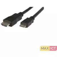 MicroConnect 2m HDMI/miniHDMI C 2m HDMI Mini-HDMI Zwart HDMI kabel