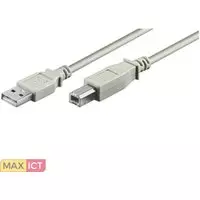 MicroConnect Microconnect USB 2.0 A-B 5m M-M. Lengte snoer: 5 m, Aansluiting 1: USB A, Aansluiting 2: USB B, USB-versie: USB 2.0, Geslacht connector: Mannelijk/Mannelijk, Kleur van