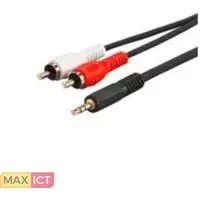MicroConnect Microconnect 3.5mm - 2xRCA (20m). Aansluiting 1: 3.5mm, Aansluiting 1 type: Mannelijk, Aansluiting 2: 2 x RCA, Aansluiting 2 type: Mannelijk, Snoerlengte: 20 m, Kleur