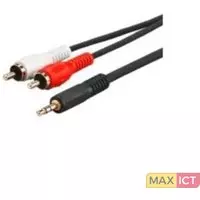 MicroConnect Microconnect 3.5mm - 2xRCA (10m). Aansluiting 1: 3.5mm, Aansluiting 1 type: Mannelijk, Aansluiting 2: 2 x RCA, Aansluiting 2 type: Mannelijk, Snoerlengte: 10 m, Kleur