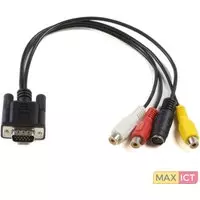 MicroConnect MONGGSV 0.3m VGA (D-Sub) RCA + S-Video Zwart video kabel adapter