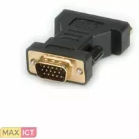 Roline DVI/VGA Adapter, DVI BU/HD15 ST VGA (D-Sub) DVI Zwart kabeladapter/verloopstukje