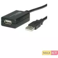 Roline Value USB 2.0 Verleng kabel met actieve Repeater 12m. Lengte snoer: 12 m, Aansluiting 1: USB A, Aansluiting 2: USB A, USB-versie: USB 2.0, Geslacht connector: Mannelijk/Vrou