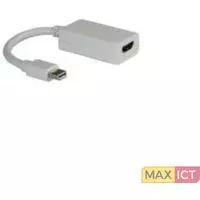 Roline ROLINE Mini DisplayPort - HDMI Adapter, Mini DP Male - HDMI Female. Aansluiting 1: Mini DP, Aansluiting 2: HDMI, Aansluiting 1 type: Mannelijk. Diepte: 0,1 mm