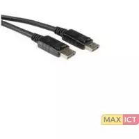 Roline Value DisplayPort kabel, DP M/M 2,0m. Lengte snoer: 2 m, Aansluiting 1: DisplayPort Male, Aansluiting 2: DisplayPort Male. Lengte: 2 mm