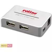 Roline ROLINE USB 2.0 Hub. Hostinterface: USB 2.0, Hub-interfaces: USB 2.0. Kleur van het product: Grijs, Wit, Materiaal behuizing: Kunststof, Lengte snoer: 0,5 m. Breedte: 65 mm,