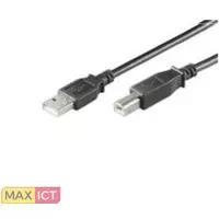 MicroConnect Microconnect USBAB1B. Lengte snoer: 1 m, Aansluiting 1: USB A, Aansluiting 2: USB B, USB-versie: USB 2.0, Geslacht connector: Mannelijk/Mannelijk, Maximale overdrachts