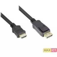 Good Connections Alcasa DisplayPort - HDMI, 1m. Lengte snoer: 1 m, Aansluiting 1: DisplayPort, Aansluiting 2: HDMI