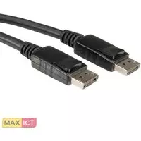 Roline Value DisplayPort kabel, DP M/M 10,0m. Lengte snoer: 10 m, Aansluiting 1: DisplayPort, Aansluiting 2: DisplayPort. Lengte: 1 cm. Aantal per verpakking: 1 stuk(s)