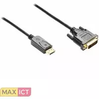 Good Connections Alcasa DP-DVI3. Lengte snoer: 3 m, Aansluiting 1: DisplayPort, Aansluiting 2: DVI-D 24+1